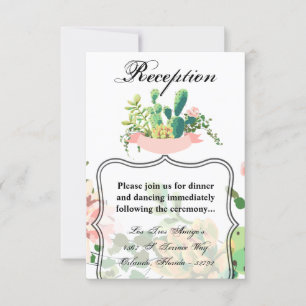 3.5x5 Reception Card Bohemian Cactus Succulents De