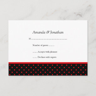 3.5x5 Red and Black Polka Dot  RSVP