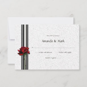 3.5x5 Red Rose RSVP Card