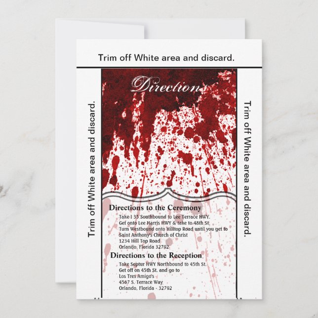 3.5x6 Directions Card Blood Splatter Vampire Gothi (Front)