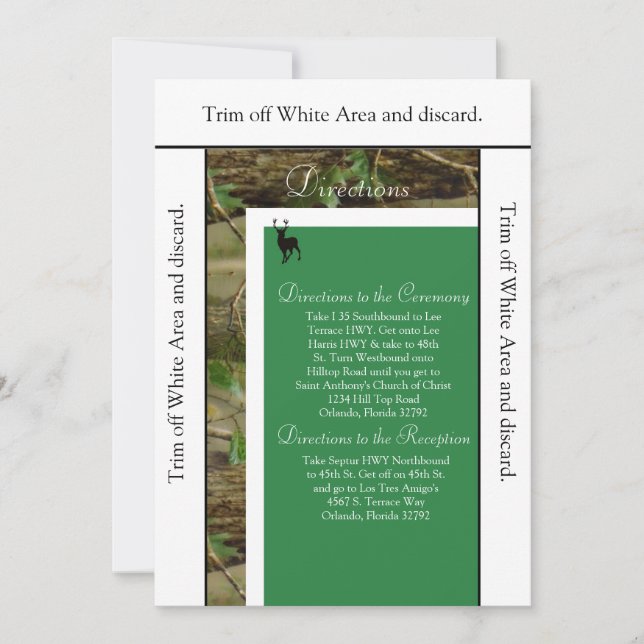 3.5x6 Directions Card Green Deer and Camo (Front)