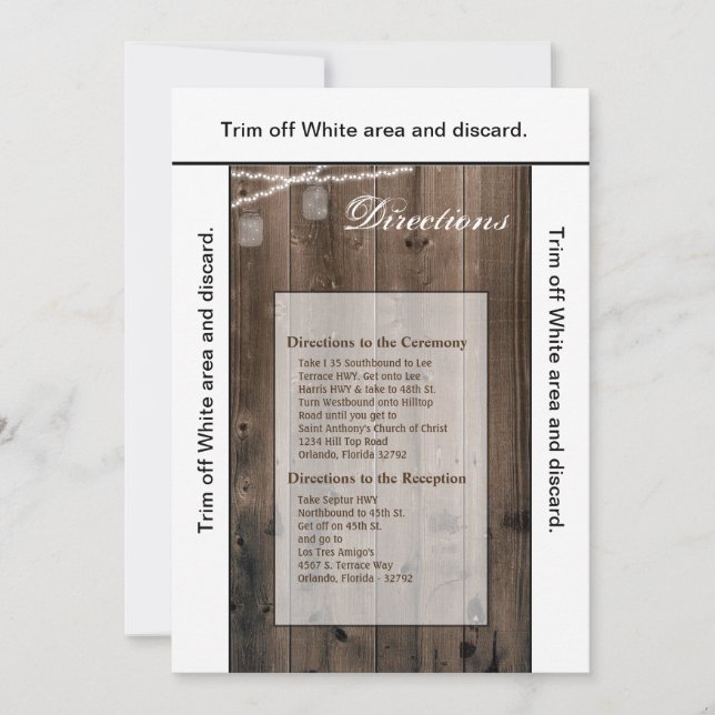 3.5x6 Directions Card Mason Jar String Lights Barn (Front)