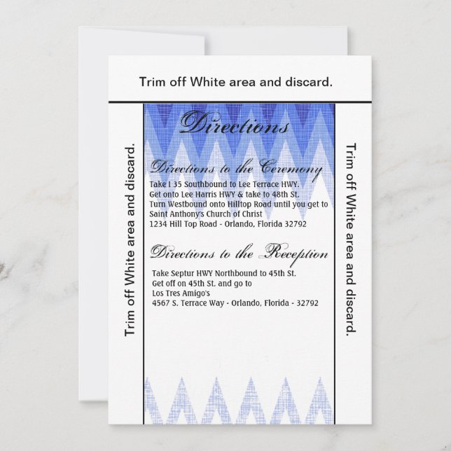 3.5x6 Directions Card Ombre Chevron Blue (Front)