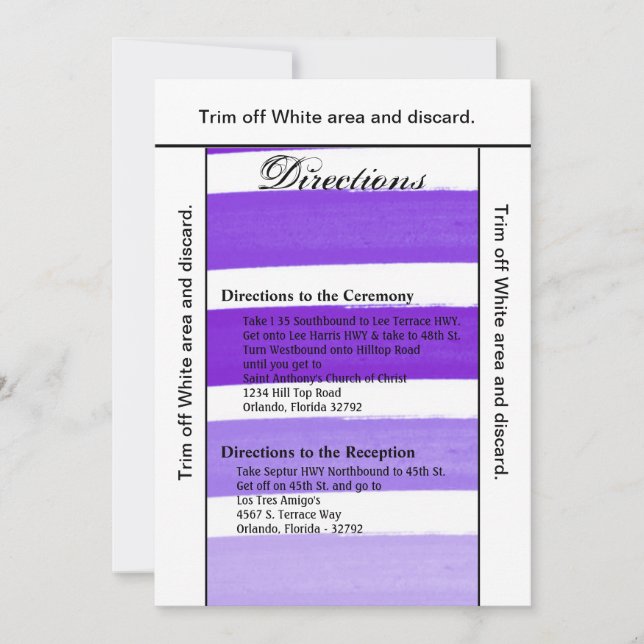 3.5x6 Directions Card Ombre Stripe Purple Line Fad (Front)