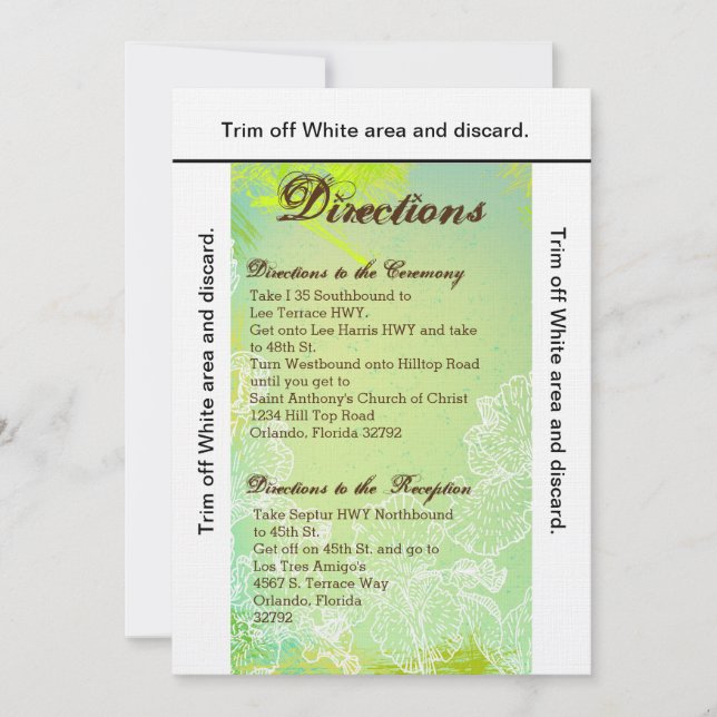 3.5x6 Directions Card Spring Hibiscus Flower Hawai (Front)