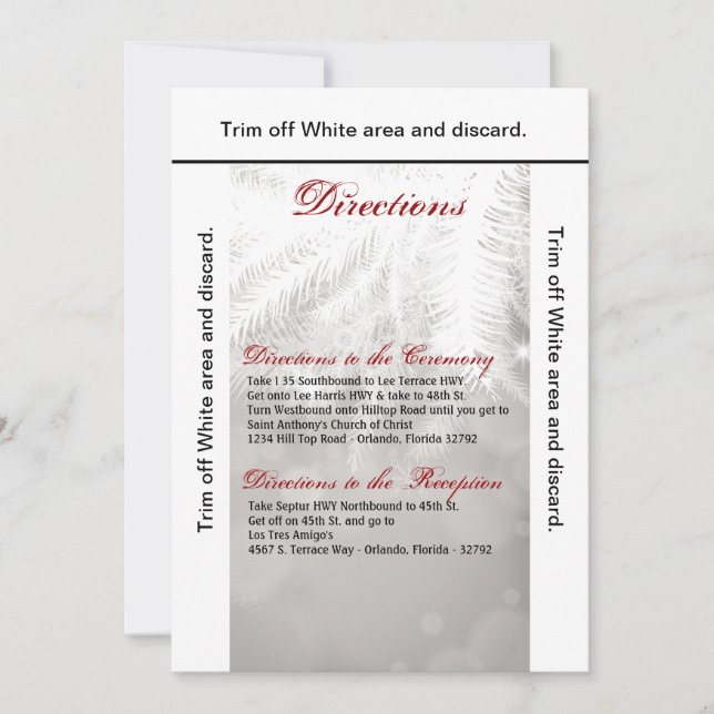 3.5x6 Directions Card Winter White Pine Tree Needl (Front)