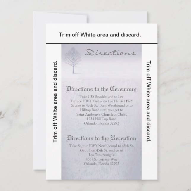 3.5x6 Directions Card Winter Wonderland Trees Snow (Front)