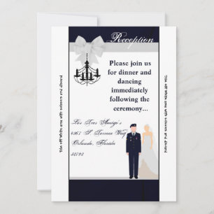 3.5x7 Reception Card ARMY Uniform Blues Bride
