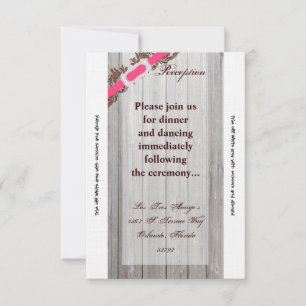 3.5x7 Reception Card Barn Wood Diamond Ribbon Band