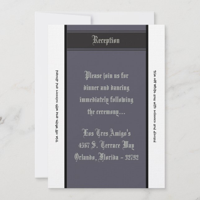 3.5x7 Reception Card Black Tie Affair (Front)