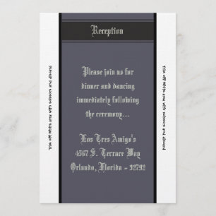 3.5x7 Reception Card Black Tie Affair