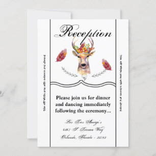 3.5x7 Reception Card boho deer Buck Head Browning