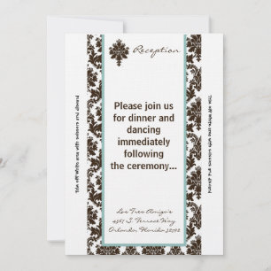 3.5x7 Reception Card Brown Tiffa Damask