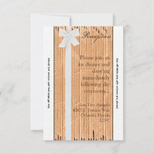 3.5x7 Reception Card Cardboard Flap White Ribbon