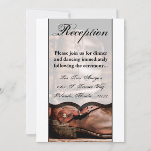 3.5x7 Reception Card Cowboy Boots Barn Wood Rustic