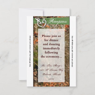 3.5x7 Reception Card Deer Couple Doe Buck Camo