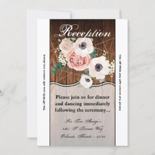 3.5x7 Reception Card Geometric Country Barn Wood