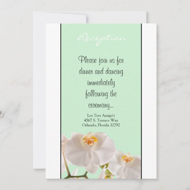 3.5x7 Reception Card Green & Orchid (Front)