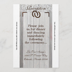 3.5x7 Reception Card Horse Shoes Wood