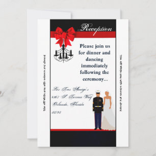 3.5x7 Reception Card Marine Hispanic Uniform Groom