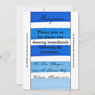 3.5x7 Reception Card Ombre Stripe Blue Line Fade
