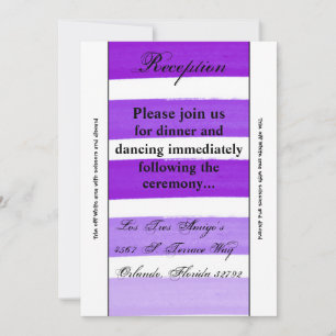 3.5x7 Reception Card Ombre Stripe Purple Line Fade