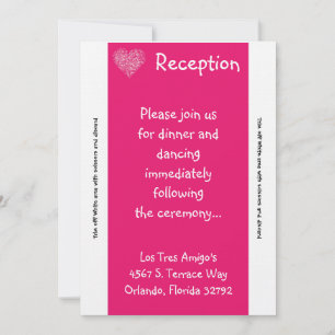 3.5x7 Reception Card Pink Floral Petals
