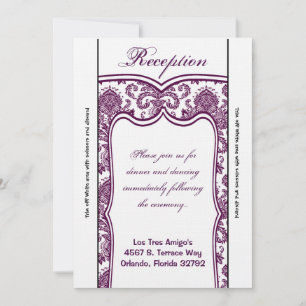 3.5x7 Reception Card Plum Purple Damask