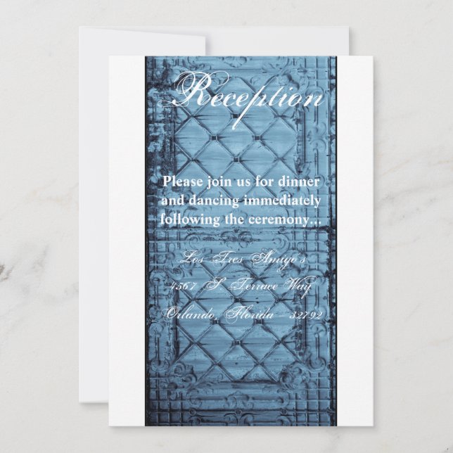 3.5x7 Reception Card Rustic Tin Panel Ceiling Coun (Front)