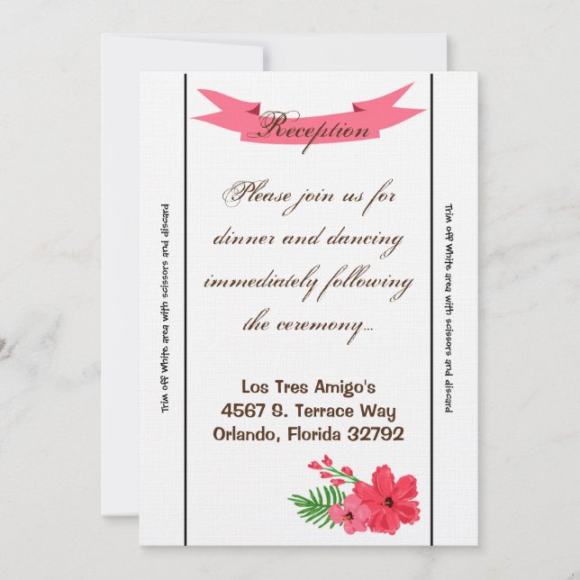 3.5x7 Reception Card Spring Hibiscus Flower Hawaii (Front)