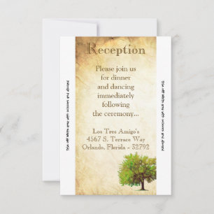 3.5x7 Reception Card Spring Tree Aged Paper Vintag
