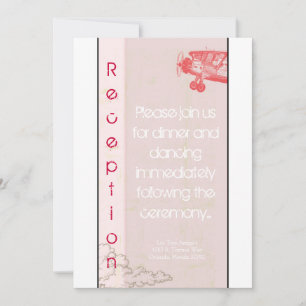 3.5x7 Reception Card Vintage Aeroplane in Clouds