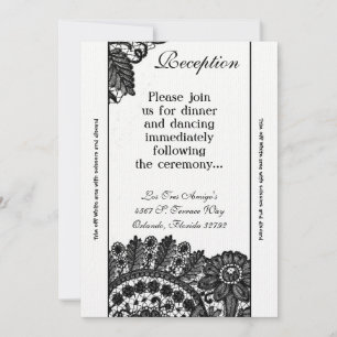 3.5x7 Reception Card Vintage Black Lace Doilies