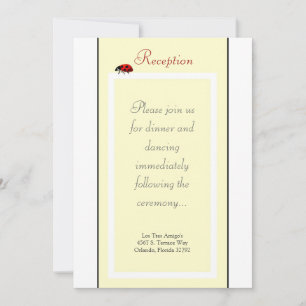 3.5x7 Reception Card Yellow and Lady Bug