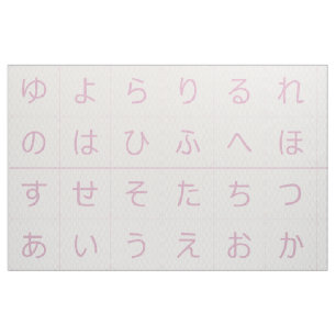 3.75" Hiragana Baby Blocks Faces Pink Tatewaku Fabric