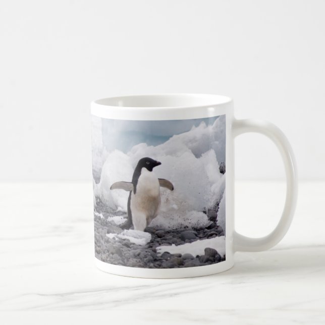 3 Adele Penguins Running Coffee Mug (Right)