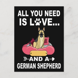 3 All You Need Is Love And A German Shepherd Postcard