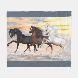 3 Arabians Fleece Blanket, 50"x60" Blanket