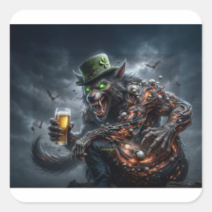 3 Arm Irish Werewolf Square Sticker