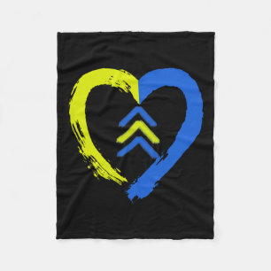 3 Arrows Heart Love Down Syndrome Awareness Fleece Blanket