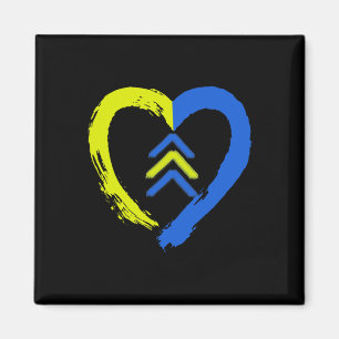3 Arrows Heart Love Down Syndrome Awareness Magnet