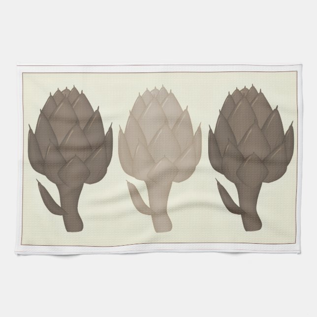 3 Artichokes Kitchen Towel (Horizontal)