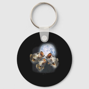 3 B Fish At The Moon Funny B Fishing Lover Fisherm Key Ring