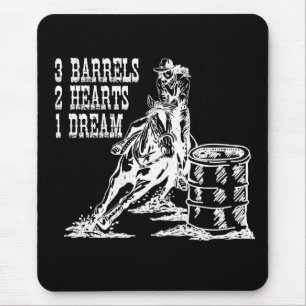 3 Barrels 2 Hearts 1 Dream Barrel Racing Mouse Pad