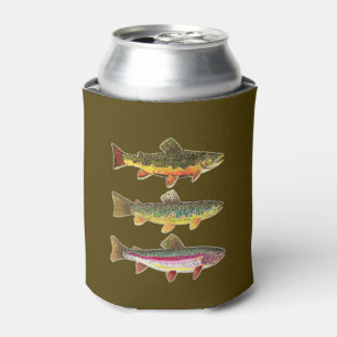 3 Beautiful Trout, Fly Fishing, Angler's Can Cooler