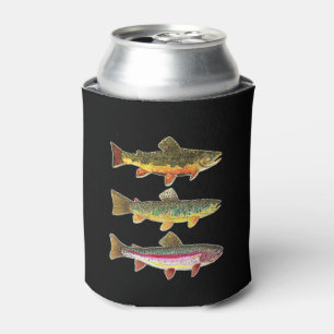 3 Beautiful Trout, Fly Fishing, Angler's Can Cooler