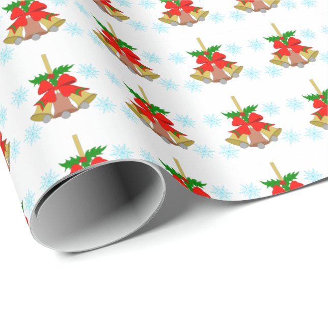 3 Bells in the Snow Wrapping Paper (Roll Corner)