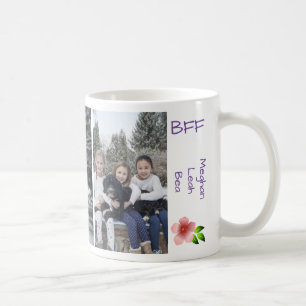 3 Best Friends Forever BFF Personalise Names Coffee Mug