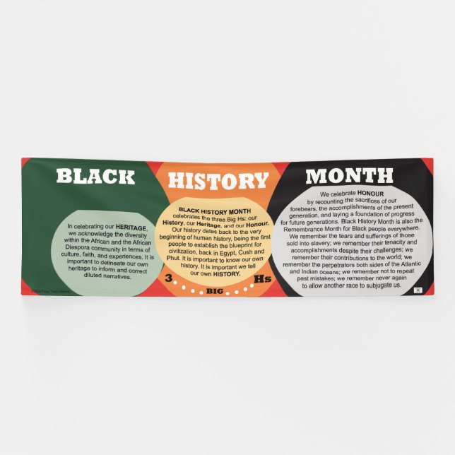 3-Big Hs of Black History Month White Text Banner (Horizontal)