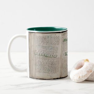 3 Biological pages Voynich Manuscript illustration Two-Tone Coffee Mug